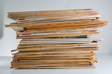 Stack of old newspapers