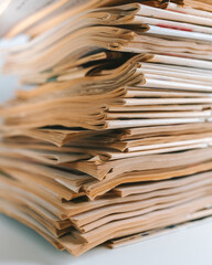 Stack of old newspapers