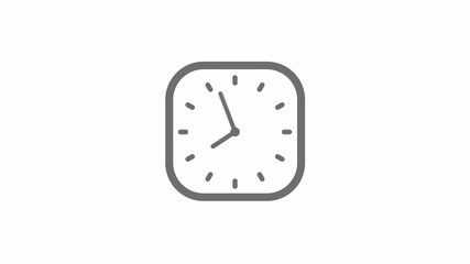 Amazing gray color square clock icon on white background,clock icon