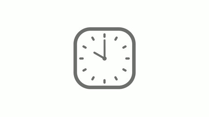 Amazing gray color square clock icon on white background,clock icon