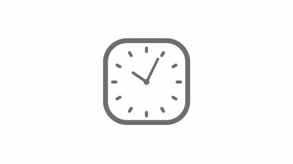 Amazing gray color square clock icon on white background,clock icon