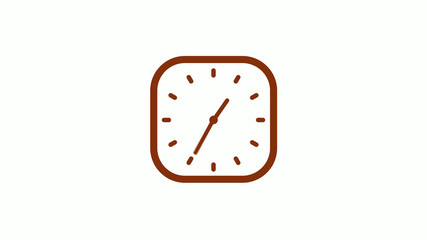 New brown dark counting down square clock icon on white background