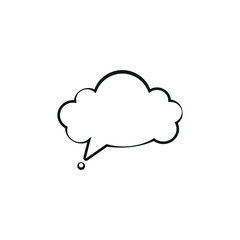 Trendy think bubble in flat style. Cloud line art. vector illustration
