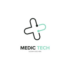 Fototapeta premium Illustration Vector Graphic of Medic Technology Logo