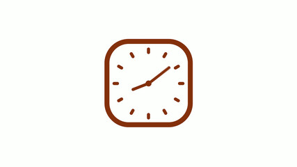 New brown dark counting down square clock icon on white background