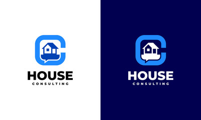 Property Consulting logo designs concept vector, Home Consult logo template