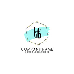 FB Initial handwriting logo template vector
