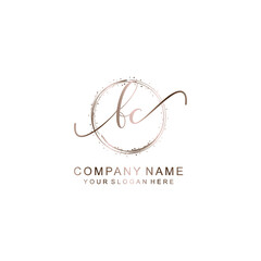 FC Initial handwriting logo template vector

