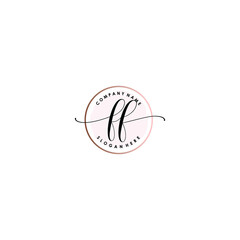 FF Initial handwriting logo template vector
