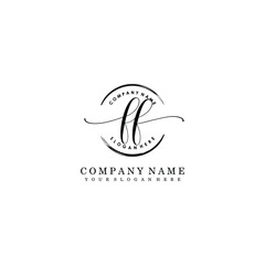 FF Initial handwriting logo template vector
