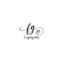 FG Initial handwriting logo template vector
