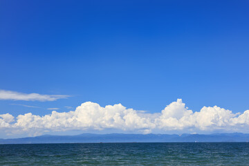 Naklejka na ściany i meble Mother Lake-琵琶湖(近江八幡と彦根の間から撮影。左に沖島が見える)