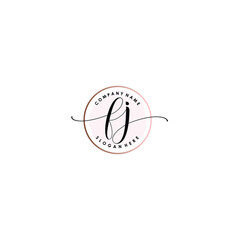 FJ Initial handwriting logo template vector
