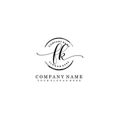 FK Initial handwriting logo template vector