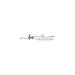 FM Initial handwriting logo template vector