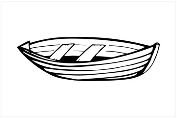 Boat, hand drawn vector illustration