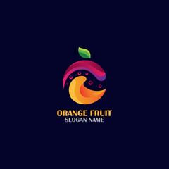 Orange Fruit logo design concept vector, Orange logo template illustration
