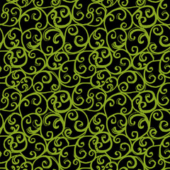 Swirling Vines black and green