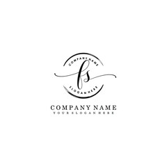 FS Initial handwriting logo template vector