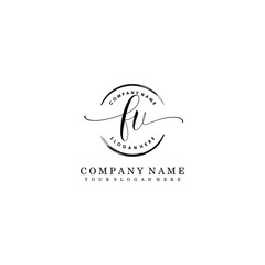 Obraz premium FV Initial handwriting logo template vector