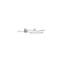 FV Initial handwriting logo template vector