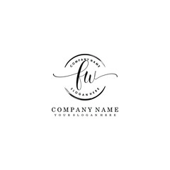 FW Initial handwriting logo template vector