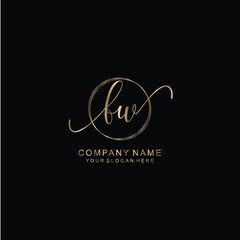 FW Initial handwriting logo template vector
