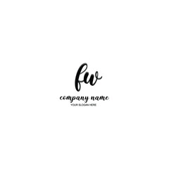 FW Initial handwriting logo template vector