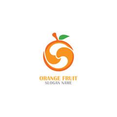 Orange Fruit logo simple creative template icon design