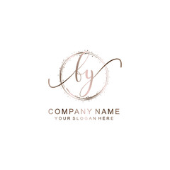 FY Initial handwriting logo template vector