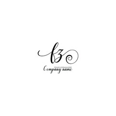 FZ Initial handwriting logo template vector

