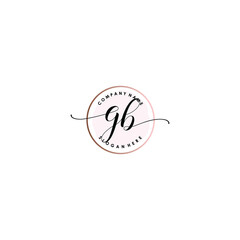 GB Initial handwriting logo template vector
