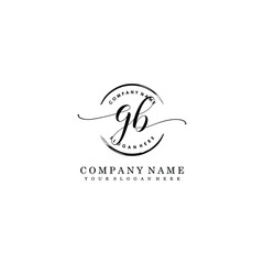 GB Initial handwriting logo template vector
