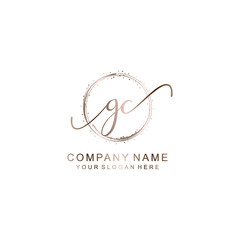 GC Initial handwriting logo template vector
