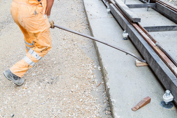 Heavy work for a construction worker on the site.