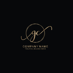 GC Initial handwriting logo template vector

