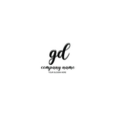 GD Initial handwriting logo template vector

