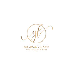 GF Initial handwriting logo template vector
