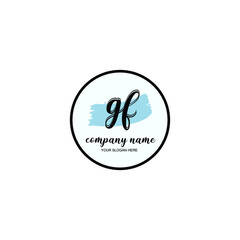 GF Initial handwriting logo template vector
