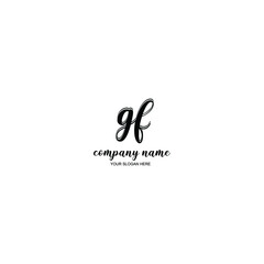 GF Initial handwriting logo template vector
