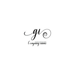 GI Initial handwriting logo template vector
