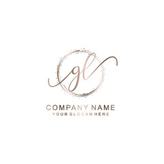 GM Initial handwriting logo template vector