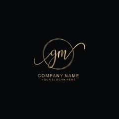 GM Initial handwriting logo template vector