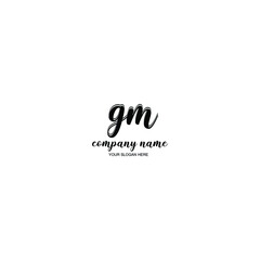 GM Initial handwriting logo template vector