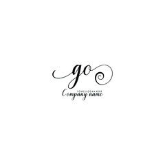 GO Initial handwriting logo template vector