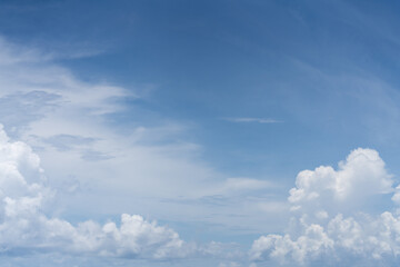 Blue Cloudy Sky in daylight /background texture/ copy space
