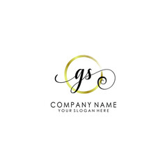 GS Initial handwriting logo template vector