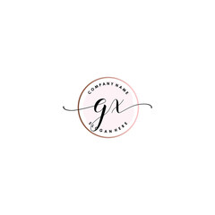 GX Initial handwriting logo template vector