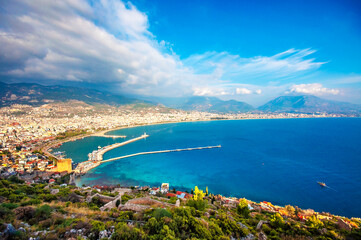 Fototapeta premium Alanya Town view from Alanya Castle in Turkey