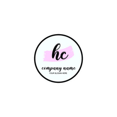 HC Initial handwriting logo template vector